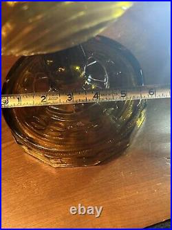 Vintage Aladdin Amber Pressed Glass Washington Drape Oil Lamp Nu-Type Model B