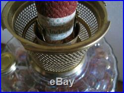 Vintage Aladdin B-100 Clear Corinthian -brass Trim Kerosene Lamp-complete