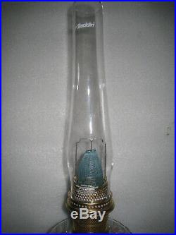 Vintage Aladdin B-100 Clear Corinthian -brass Trim Kerosene Lamp-complete