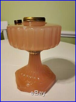 Vintage Aladdin B-112 Rose Pink Moonstone Glass Lamp font only 1 of 2 Q. Ship