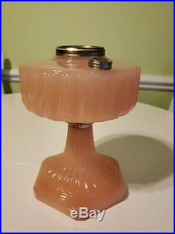 Vintage Aladdin B-112 Rose Pink Moonstone Glass Lamp font only 2 of 2 Q. Ship