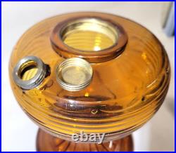 Vintage Aladdin B-82 Amber BEEHIVE Pedestal Stand Oil Lamp, circa 1930s