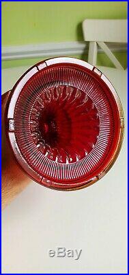 Vintage Aladdin B-83 Ruby Red Beehive Glass Lamp font only 1of2