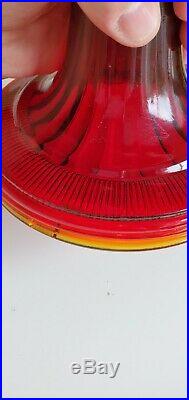 Vintage Aladdin B-83 Ruby Red Beehive Glass Lamp font only 1of2