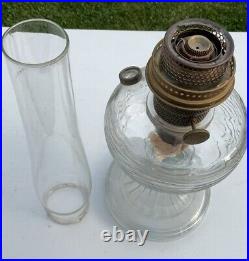 Vintage Aladdin Beehive Oil Lamp, Clear Glass, Antique, Nice And Clean