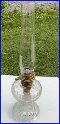 Vintage Aladdin Beehive Oil Lamp, Clear Glass, Antique, Nice And Clean