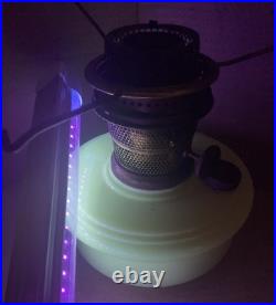 Vintage Aladdin Bracket Oil Lamp Alacite Uranium Glass Nu Type Model B Burner