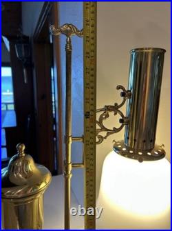 Vintage Aladdin Brass Adjustable Student Lamp Milk Glass Shade Electric 1983