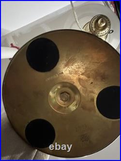 Vintage Aladdin Brass Adjustable Student Lamp Milk Glass Shade Electric 1983