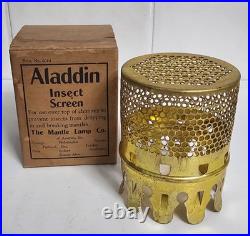 Vintage Aladdin Brass Bug Screen For Mantle Lamp Chimney Original Box