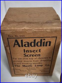 Vintage Aladdin Brass Bug Screen For Mantle Lamp Chimney Original Box