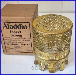 Vintage Aladdin Brass Bug Screen For Mantle Lamp Chimney Original Box