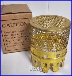 Vintage Aladdin Brass Bug Screen For Mantle Lamp Chimney Original Box