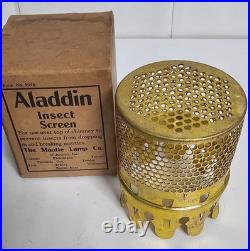 Vintage Aladdin Brass Bug Screen For Mantle Lamp Chimney Original Box