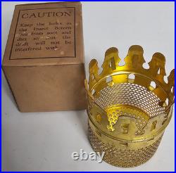 Vintage Aladdin Brass Bug Screen For Mantle Lamp Chimney Original Box
