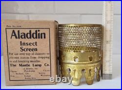 Vintage Aladdin Brass Bug Screen For Mantle Lamp Chimney Original Box