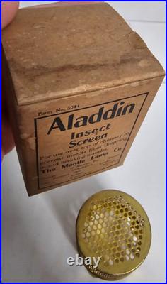 Vintage Aladdin Brass Bug Screen For Mantle Lamp Chimney Original Box