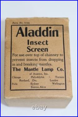 Vintage Aladdin Brass Insect Bug Screen NOS Original Aladdin Box