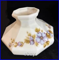 Vintage Aladdin Brass Kerosene Lamp #23 with Floral Morning Glory Shade