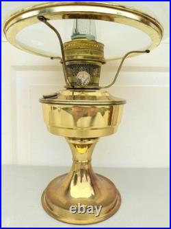 Vintage Aladdin Brass Kerosene Lamp #23 with Floral Morning Glory Shade