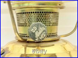 Vintage Aladdin Brass Kerosene Lamp #23 with Floral Morning Glory Shade