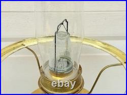 Vintage Aladdin Brass Kerosene Lamp #23 with Floral Morning Glory Shade