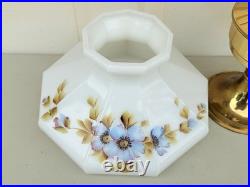 Vintage Aladdin Brass Kerosene Lamp #23 with Floral Morning Glory Shade