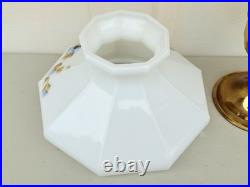 Vintage Aladdin Brass Kerosene Lamp #23 with Floral Morning Glory Shade