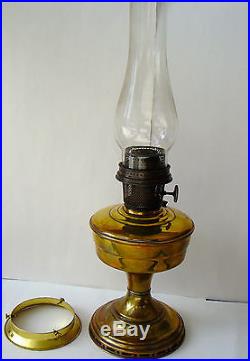 Vintage Aladdin Brass Kerosene Lamp Model 12 Burner Glass Chimney
