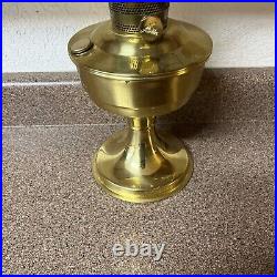 Vintage Aladdin Brass Kerosene Oil Lamp 23 Gallery Wick Burner & Shade Tripod