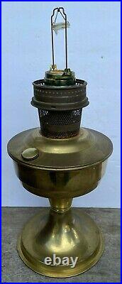 Vintage Aladdin Brass Kerosene Oil Lamp Model 23 with Gallery Wick Burner