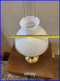 Vintage Aladdin Brass Model 23 Lamp Milk Glass Shade Kerosene