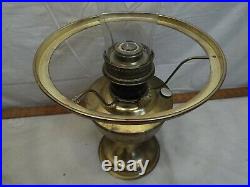 Vintage Aladdin Brass Model 23 Lamp Milk Glass Shade Kerosene