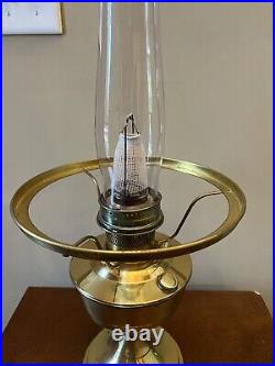 Vintage Aladdin Brass Model 23 Lamp Milk Glass Shade Kerosene