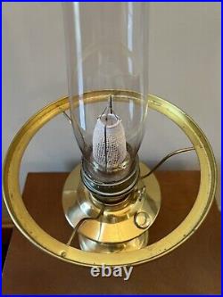 Vintage Aladdin Brass Model 23 Lamp Milk Glass Shade Kerosene