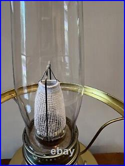 Vintage Aladdin Brass Model 23 Lamp Milk Glass Shade Kerosene