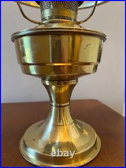 Vintage Aladdin Brass Model 23 Lamp Milk Glass Shade Kerosene