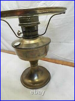 Vintage Aladdin Brass Model 23 Lamp Milk Glass Shade Kerosene