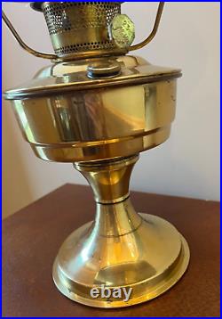 Vintage Aladdin Brass Model 23 Lamp Milk Glass Shade Kerosene