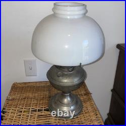 Vintage Aladdin Brass Model 9 Lamp Milk Glass Shade Kerosene Vintage Aladdin Brass Model 9 Lamp Milk Glass Shade Kerosene