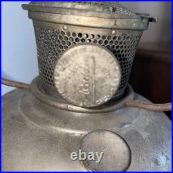 Vintage Aladdin Brass Model 9 Lamp Milk Glass Shade Kerosene