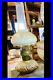 Vintage Aladdin Brass Model Lamp Milk Glass Shade Kerosene Brown Glass Base