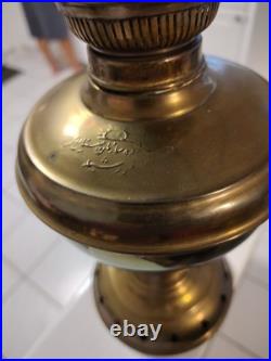 Vintage Aladdin Brass Oil Lamp with Clear Glass Chimney