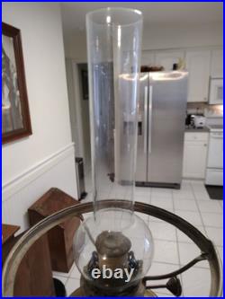 Vintage Aladdin Brass Oil Lamp with Clear Glass Chimney