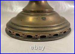 Vintage Aladdin Brass Oil lamp with Chimney and Shade 56 cm tall