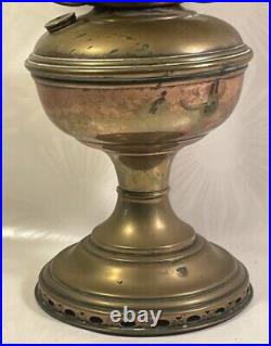 Vintage Aladdin Brass Oil lamp with Chimney and Shade 56 cm tall