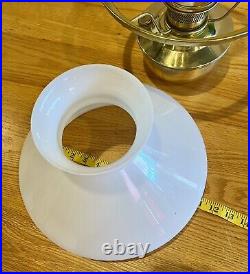 Vintage Aladdin Brass Patent No 3551086 Lamp Milk Glass Shade Kerosene