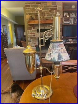 Vintage Aladdin Brass Student Lamp Electric 75th Anniversary