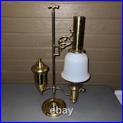 Vintage Aladdin Brass Student Lamp MilkGlass Shade Electric75th Anniversary