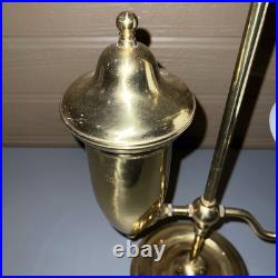 Vintage Aladdin Brass Student Lamp MilkGlass Shade Electric75th Anniversary